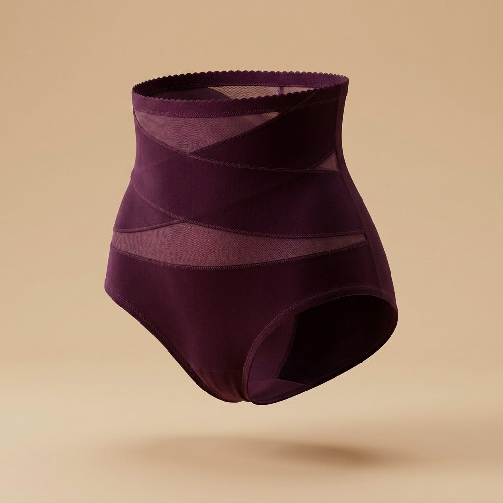 Culotte gainante taille haute Selavine coloris Prune